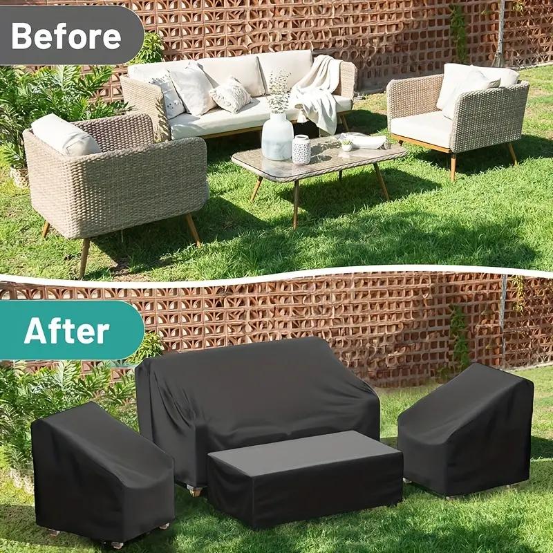 Набор чехлов для мебели для патио, подходит для 4 предметов, ротанга для патио, плетеного стула, набора мебели для разговоров, прочная водонепроницаемая ткань 210D