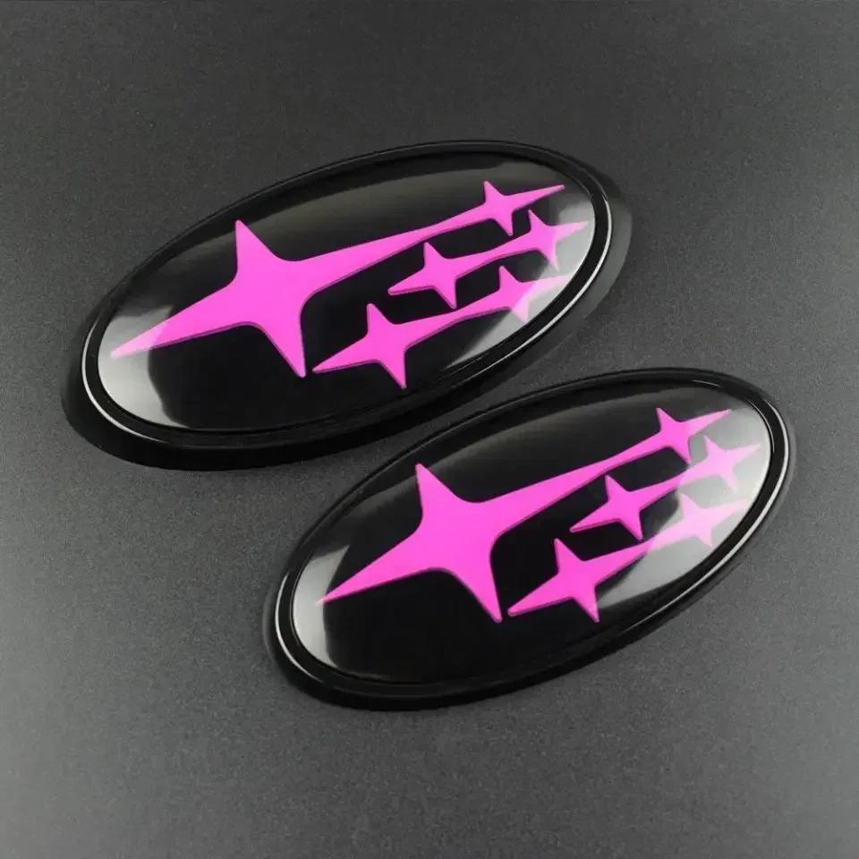 For Subaru STI XV Impreza BRZ WRX Legacy Outback Auto Hood Trunk Badge Cover 2Pcs Acrylic Car Front Rear Logo Emblem Sticker ge3