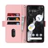 For Google Pixel 7 5G Stand Case Cross Texture PU Leather Wallet Phone Cover with Shoulder Strap/Makeup Mirror