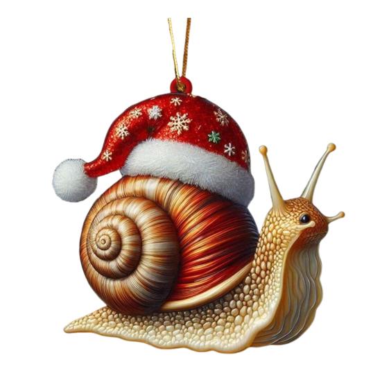 Рождественские украшения Мультяшный узор животного Украшение для рождественской елки 2D плоский Улитка/Муха/Утка Акриловая подвеска для украшения окна, стены, дерева