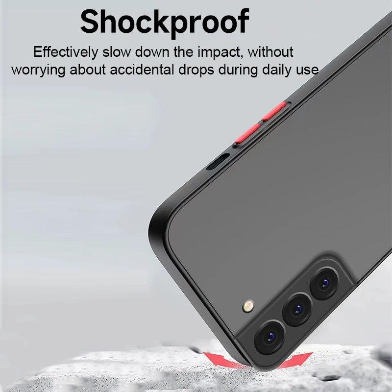 Матовый прозрачный силиконовый чехол для Samsung Galaxy S24 Ultra S23 Plus S22 S21 S20 FE, противоударная броня, жесткий защитный чехол из ТПУ для камеры ПК для Galaxy S24 +