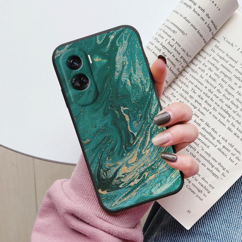 Чехол для Honor 90 Lite Модный Мраморный Расписной Силиконовый Мягкий Чехол Ударопрочный Художественный Чехол Для Honor 90 400 Lite Бампер Ударопрочный