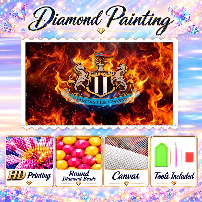 Newcastle United Football Diamond Painting Kit 5D Full Drill DIY Diamond Mosaic Wall Art Home Decor
