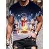 3D Printed Snowman Graphic T-Shirts For Men Fashion Casual Christmas Theme Short Sleeve Tees Loose Comfortable Pullover Clothing