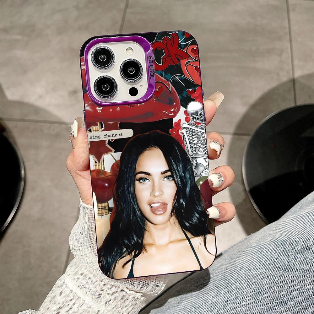 Чехол для мобильного телефона Меган Фокс для iPhone 17 16 15 14 13 12 11 X XR XS 8 7 Air Pro Max Plus Фиолетовый Полупрозрачный Разноцветный Чехол