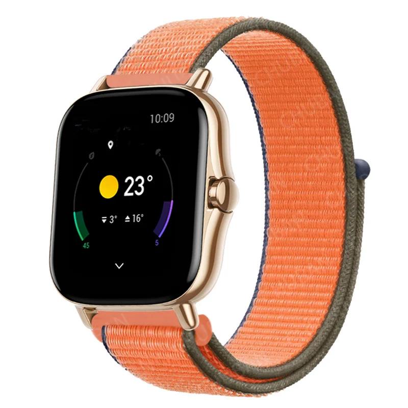 20mm/22mm Nylon Loop Watch Band For Amazfit GTS/4/2/2e/3/GTS2 Mini/GTR 4/3 pro/GTR2/2e/stratos 2/3 Bracelet Amazfit Bip-u Strap