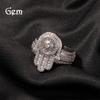 Хип-Хоп Gumeng Мужское кольцо с цирконом Модное Классическое Кольцо Ладонь Фатимы Хип-Хоп Персональность Ювелирные изделия Партия