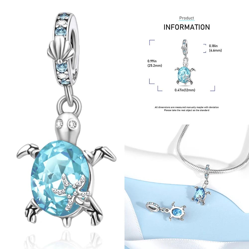 100% Настоящая Медь Океанская Серия Черепаха Краб Русалка Шармы Бусины Подходят для Оригинальных Браслетов Браслеты Ювелирные Изделия Подарки