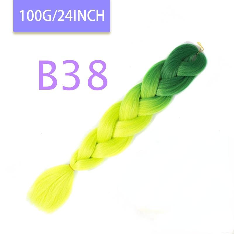 MISQUEEN Yaki Soft Hair Ombre Crochet Braiding Hair Extension For Braid 24 Inch Pink Synthetic Crochet Hair Jumbo Braid Hair