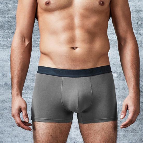 Мужские боксеры, эластичные, мягкие, со средней талией, антисептические, однотонные, дышащие, U-образные, выпуклые, бесшовные, мужские трусы больших размеров, нижнее белье
