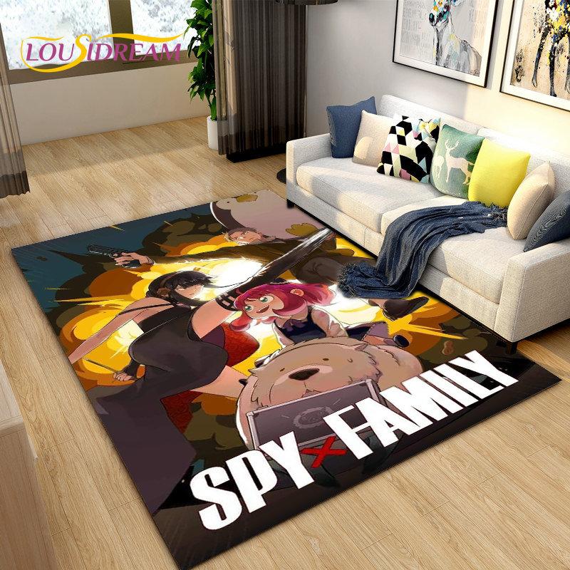 SPY×FAMILY Япония Аниме Мультфильм Коврик, Коврик для гостиной Спальня Диван Коврик Украшение, Детские игры Нескользящий напольный коврик