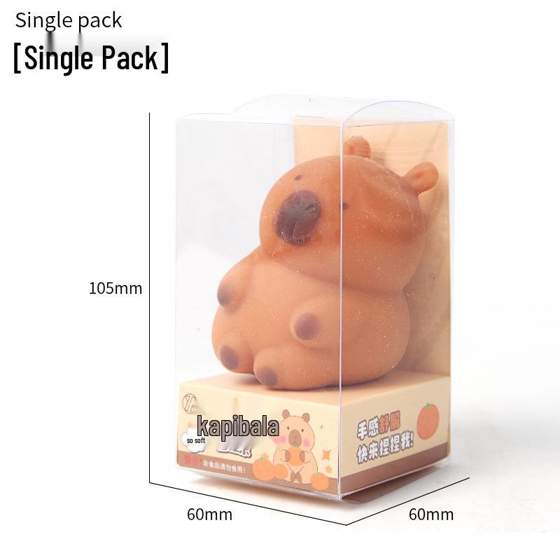 Игрушка-антистресс Капибара - Большая форма глупой морской свинки, плюш из ТПР для детей