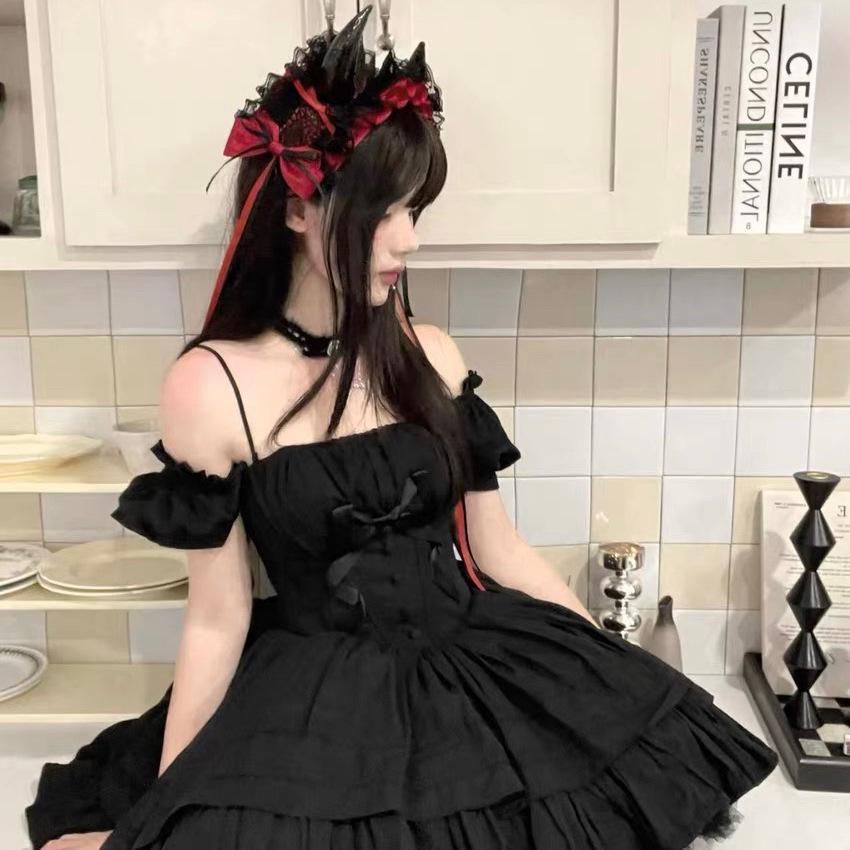 Готический Лолита Ободок с Рогами Дьявола - Универсальный Аксессуар для Волос на Хэллоуин