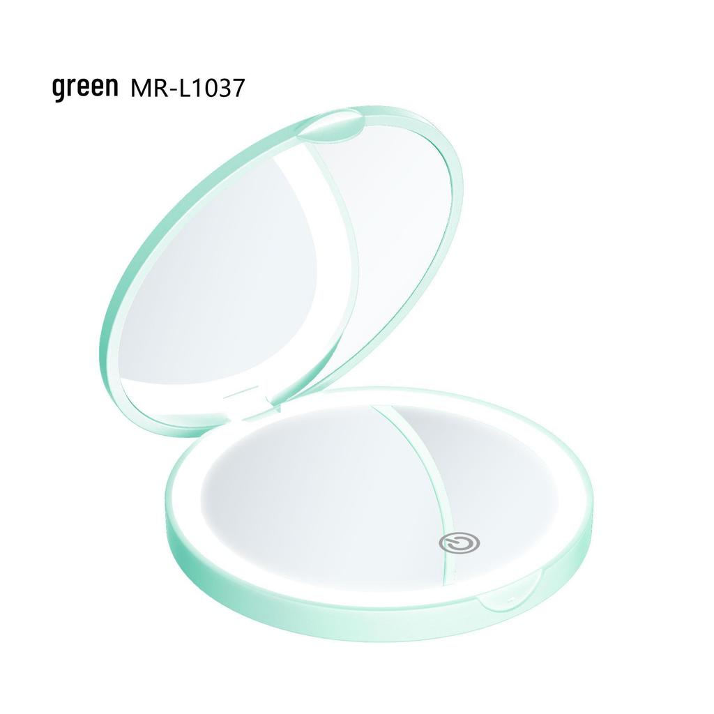 Портативное двустороннее зеркало для макияжа со светодиодной подсветкой, 10-кратное увеличение, складное, с подсветкой для гостиной