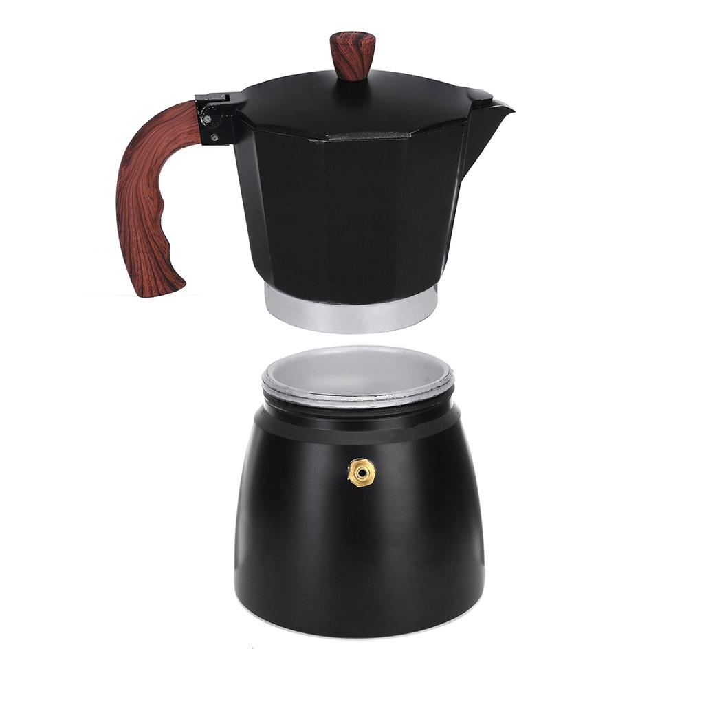 150ml/300ml Coffee Maker Aluminum Mocha Espresso Percolator Pot Coffee Maker Black/Blue Moka Pot Stovetop Coffee Maker 3 Cups/6 Cups