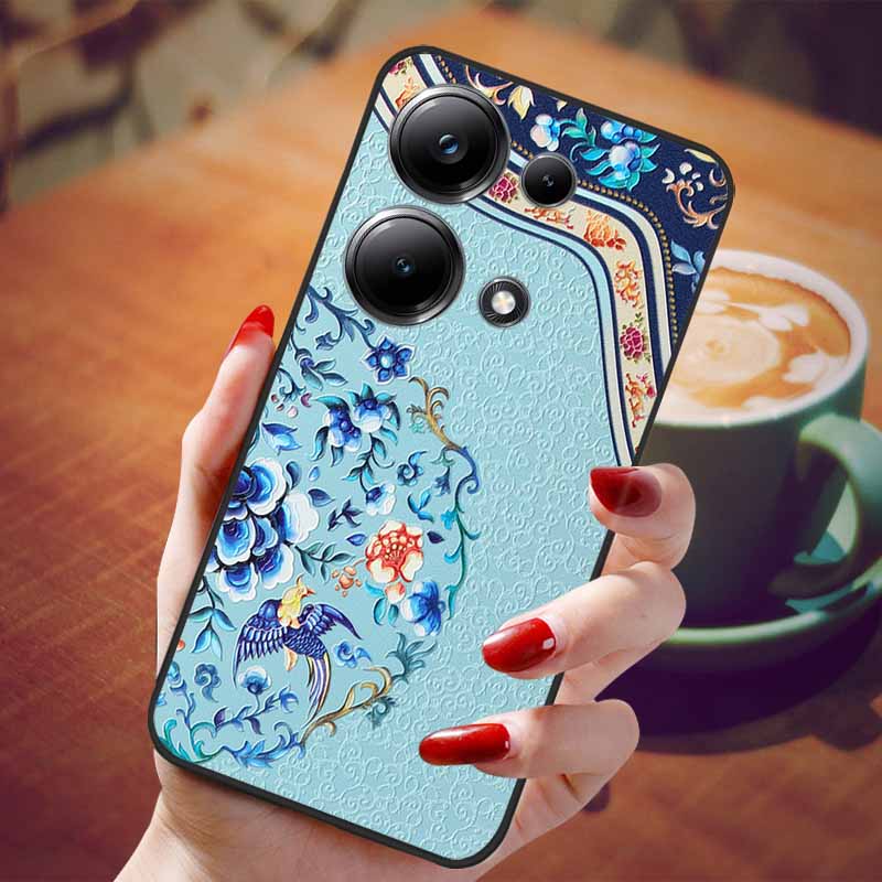 For Redmi Note 13 Pro 4G Case Flower 3D Relief Silicon Soft Phone Back Cover for Xiaomi Redmi Note13 Pro 4G Protection Shell TPU