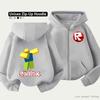 Roblox Kids Zip Hoodie for Kids Ages 4-14 Multiple Pattern Options Unisex Lightweight Zip Jacket HD Print Easy Wear Sporty and Casual Style Polyester