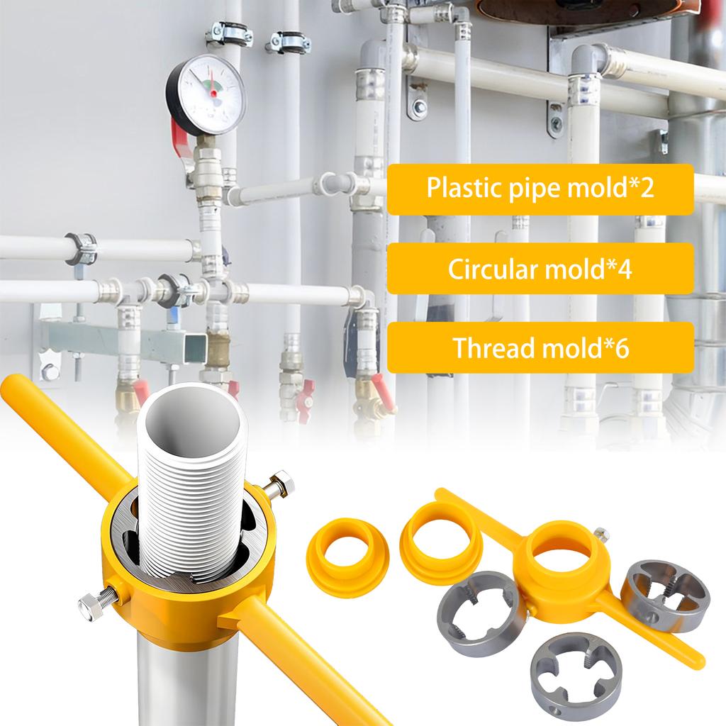 Набор инструментов для нарезания резьбы ПВХ, 12 шт., клупп для труб, ручной инструмент для сантехники, многоразовый набор круглых плашек NPT для пластиковых труб ПВХ