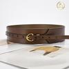 Women's Wide Leather Waist-Slimming Belt – Stylish Outerwear Accessory for Shirts and Dresses.