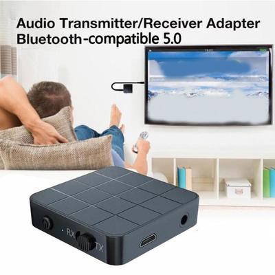Аудиопередатчик-приемник Bluetooth 5.0 с 3,5-мм микрофоном, RCA-подключением, беспроводной музыкальный адаптер, дизайн 2-в-1