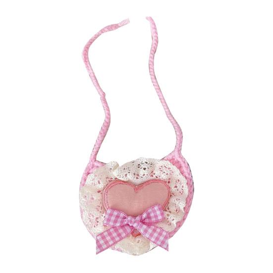 Cute Dog Lace Bandana Heart Design Puppy Cat Bib Scarf with Bow Knitted Saliva Towel for Small Medium Dogs Cats