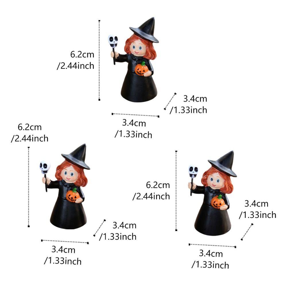3Pcs Creative Halloween Witch Ornament Cartoon Halloween Party Decoration Home Decor