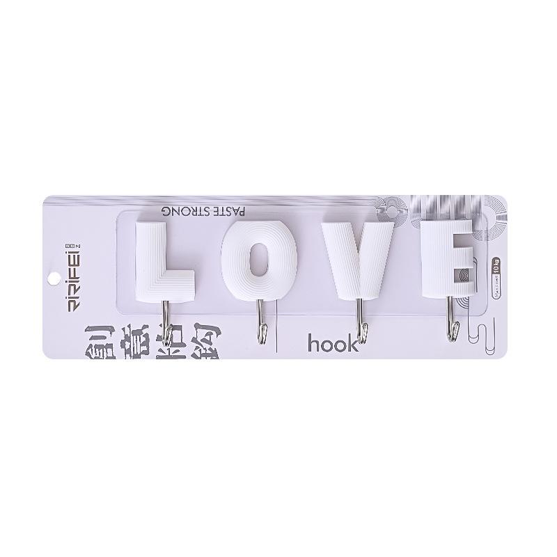 4 шт. симпатичный крючок сильная вязкость мультфильм LOVE форма крючки пластиковые без пробивного ключа крючок дверь общежития доступно прекрасное украшение