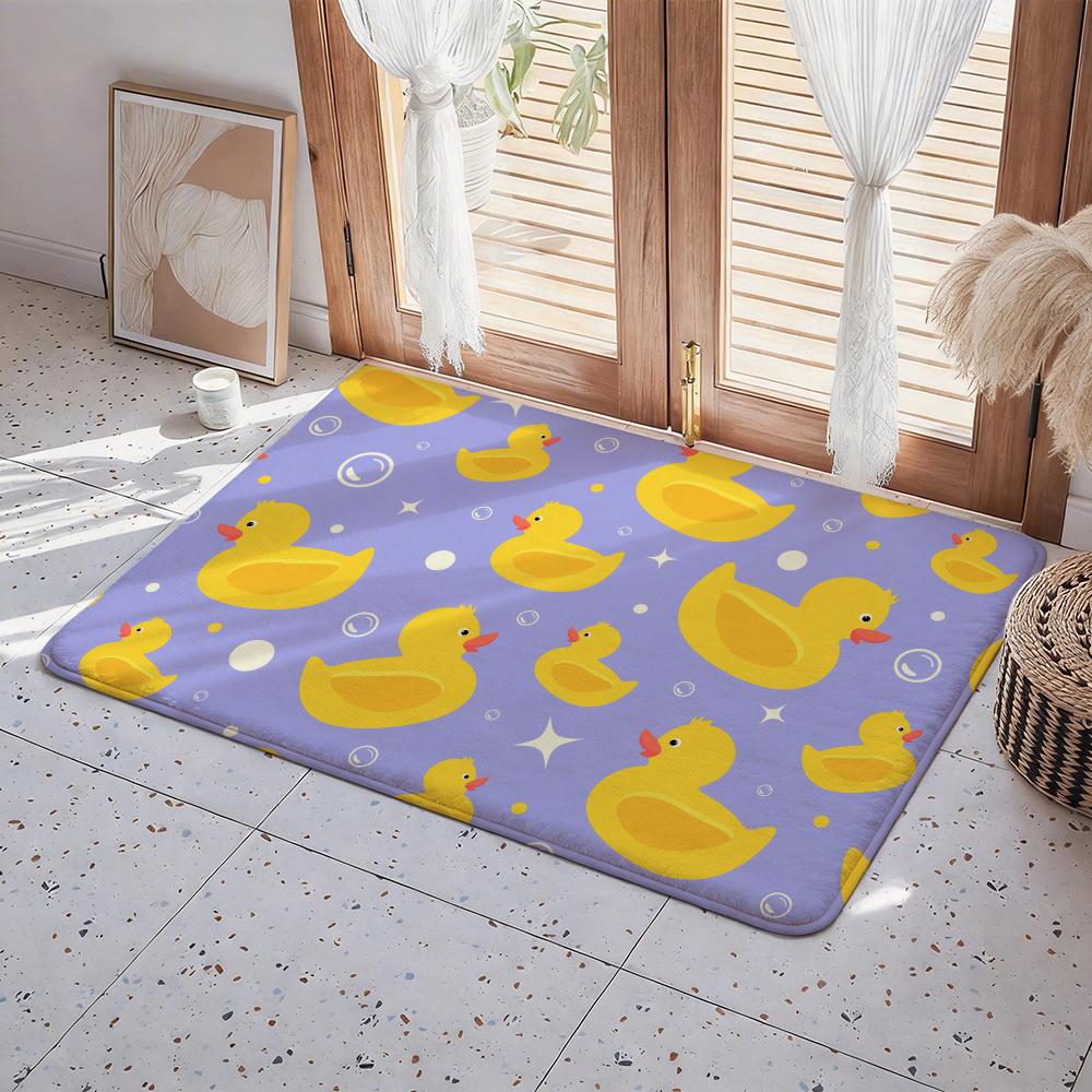 Animal D Duck Floor Mat Eco Flannel Doormat Non Slip Odorless Indoor Floor Rug Soft Short Plush Home Mat