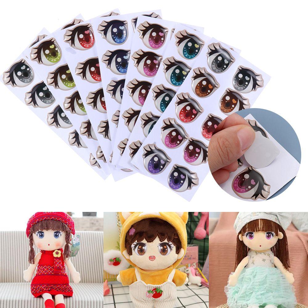 Anime Figurine Doll Cartoon Eyes Stickers Clay Decals Love Cute Sticker Face Organ Paster
