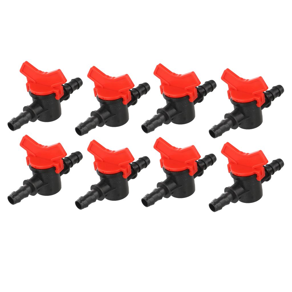 8Pcs Straight Through Switch Valve Garden Hose Faucet Irrigation Water Valve 8/11mm Pipe Drip Hose Connector Shut-Off Switch