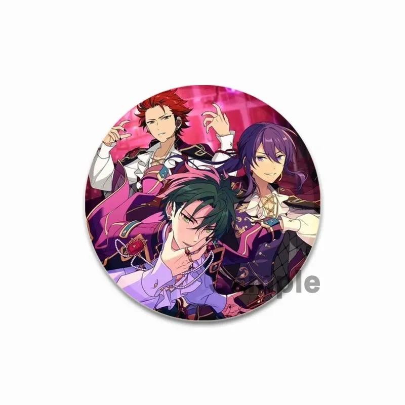 32/44/58MM Tinplate Brooch Ensemble Stars SOUMA KANZAKI Round Pins Cute Cartoon Badge for Backpacks Clothing Accesoory Jewelry