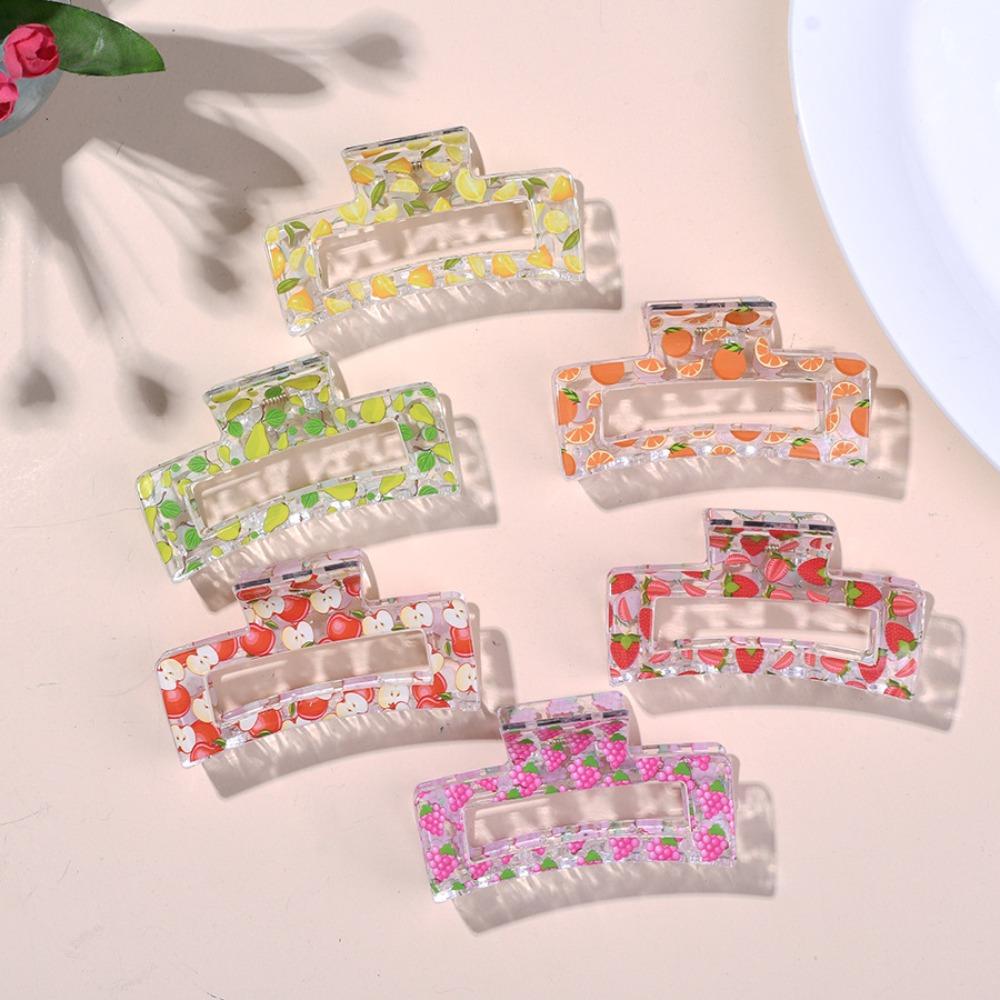 Пластиковый зажим-акула Милый фруктовый зажим для волос Модные заколки для волос Лето