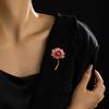 Sunflower Brooch Realistic Flower Shape Good Detail Decorative Exquisite Stainless Anti-rust Smooth Women Coat Collar Decor Brooch