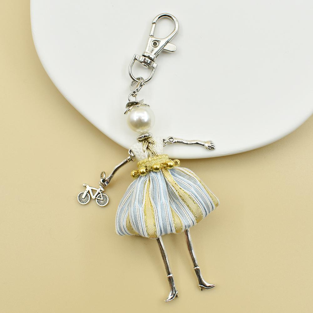 YLWHJJ New Women Doll bag Cute Keychain Girl Key Chain Handmade Car Pendant Style key ring Fashion Jewelry