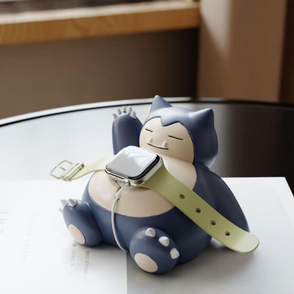 Anime Figure Snorlax Cute Model Doll Watch Bracket Desktop Decoration Action Figurine Statue Children Birthday Gift