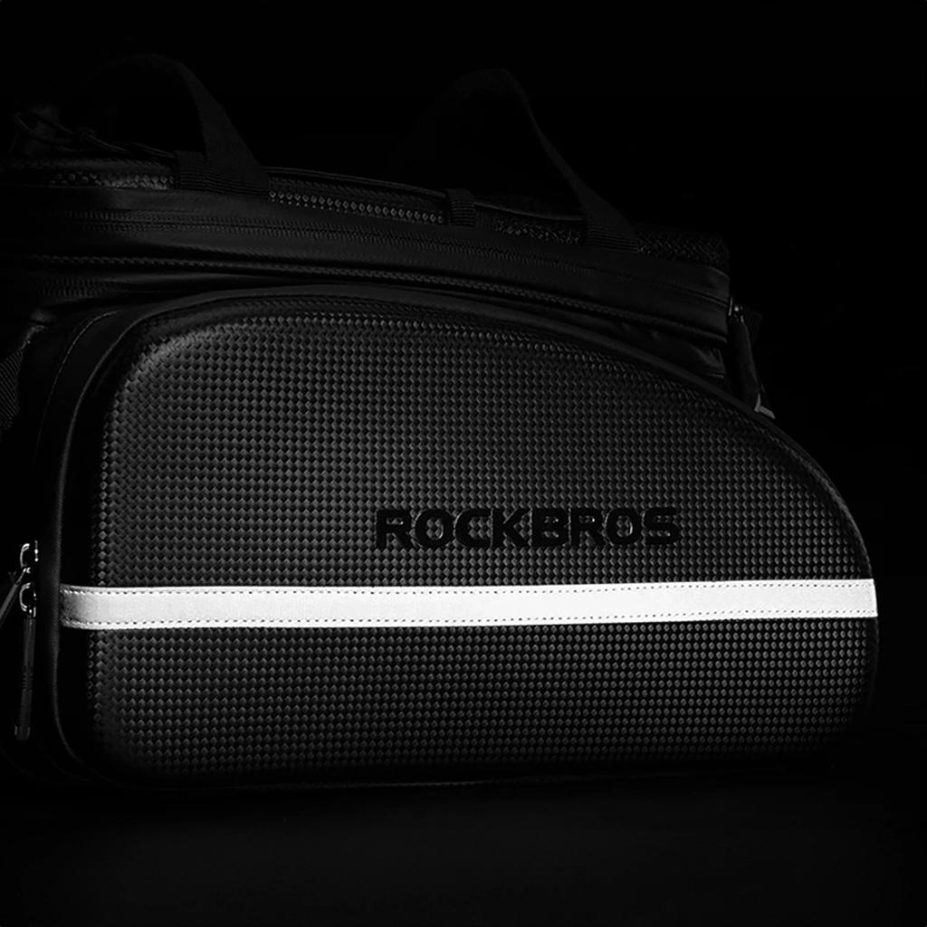 Bicycle bag with fold-out pockets for the trunk 35 l - black