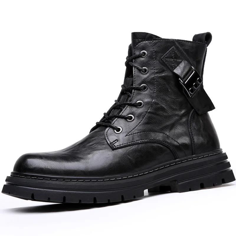 Fashion Fashion Trend Boots Fashion Thick Soled Motorcycle Boots Designer Winter Boot Formal Dress Shoes For Men Leather Ankle Boots