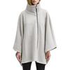 Women's Autumn and Winter Cape Zipper Faux Wool Shawl Cape Coat for Women