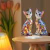 2D Cat Acrylic Sign, Decorative Plaque Colorful Creative Kitten Ornament with Base for Living Room