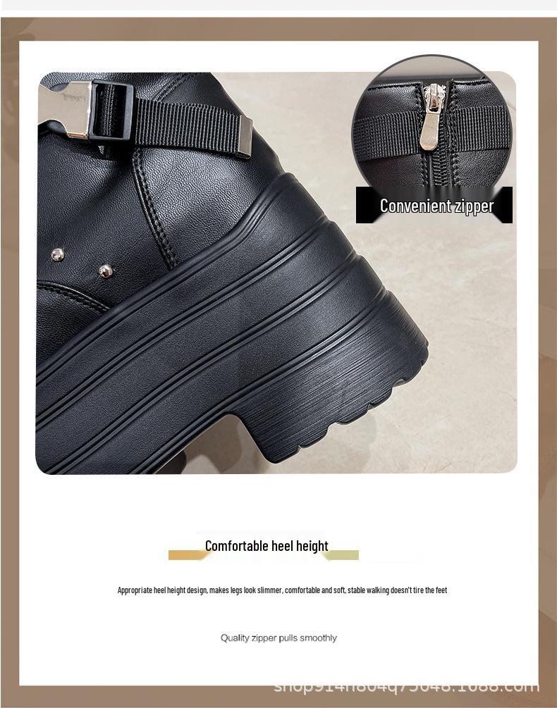 Платформенные ботинки Мартинса в стиле панк 2025 - Модные женские ботильоны с функциональным дизайном