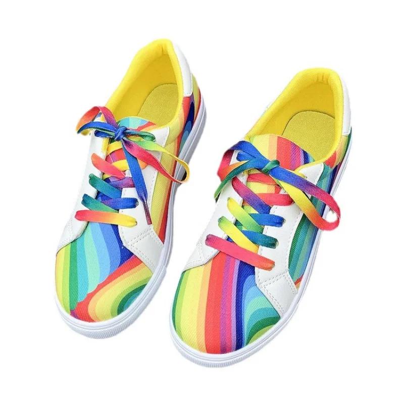Повседневная обувь с красочным принтом для женщин, размер плюс 43, кроссовки для женщин, осенняя мода, спортивная обувь на плоской подошве 2024 года, Zapatos De Mujer