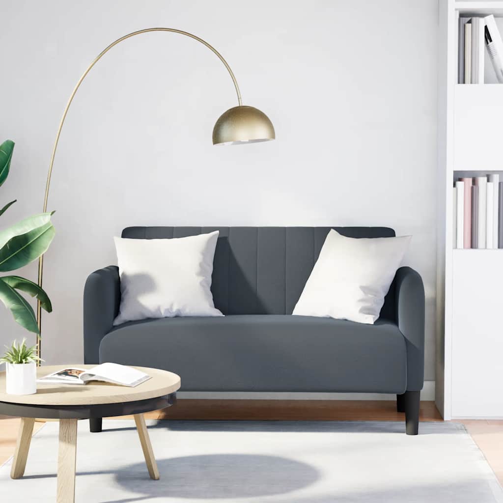 2 Seater Sofa in Dark Grey 109 cm Velvet