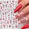 Nail Art Stickers, Romantic Valentine'S Day Love Cartoon Panda Love Adhesive Nail Stickers
