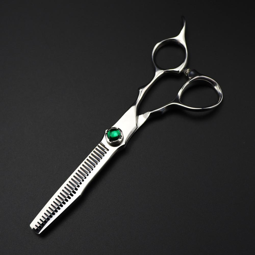 Professional 440C Steel 6 '' Scissor Green Gem Hair Scissors Haircut Thinning Barber Cutting Shears Hairdressing Scissors