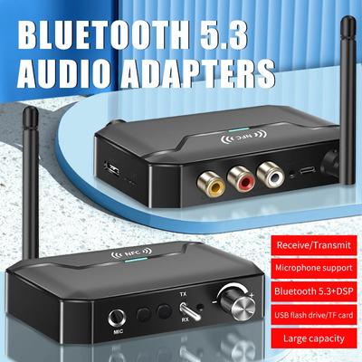 NFC Bluetooth 5.3 Аудио Передатчик Приемник 3.5 мм AUX/RCA/USB/TF/Коаксиальный/6.5 мм Микрофон Караоке Беспроводной Адаптер HiFi Стерео