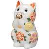 Kutani Ware Size Hanahana Maneki-neko (Lucky Cat) Figurine, 11.3cm Tall, 3.8, (Flower), K9-1605