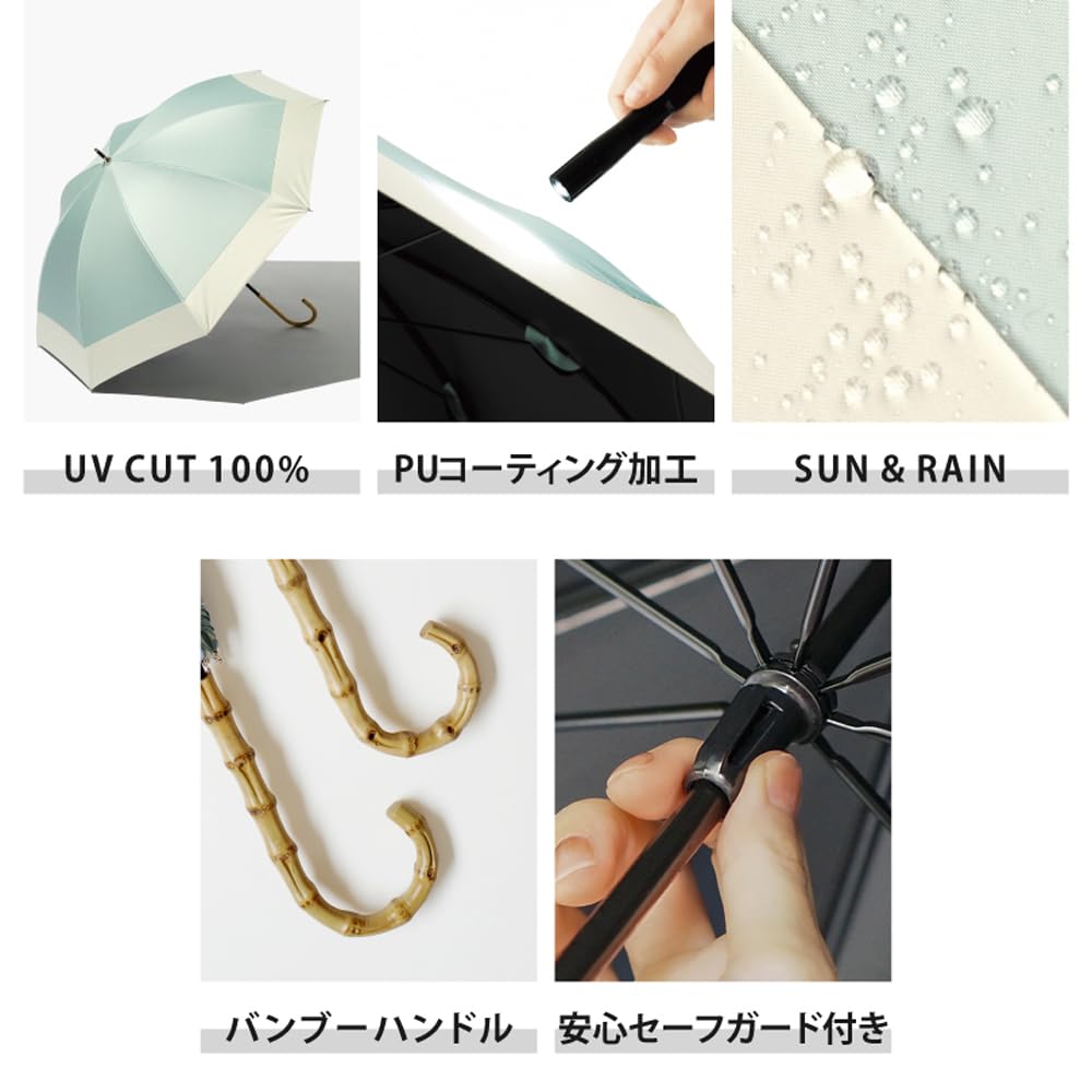 Because Folding Sun and Rain UV Light PU Large Tote Umbrella, Umbrella, Women's, Protection, Blocking, Two-Tone Bag, Mini, Green, B-093749