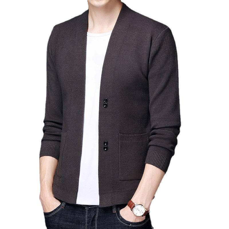 Весенне-осенняя мода вязаное пальто с четырьмя пуговицами для мужчин корейская версия кардиган свитер для ношения всех верхних пальто мода