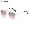 New metal double beam sunglasses, men's and women's sunglasses, European and American trend fashion sunglasses