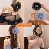 Peony Flower Shark Clip Mesh Hair Clip Fashion Grasping Clip  Hair Accessories